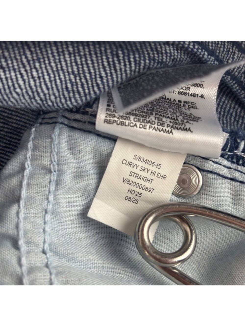 Old Navy Extra Hi-Rise Curvy Straight Jeans Womens 12 Blue Denim With Floral Emb - Picture 9 of 10